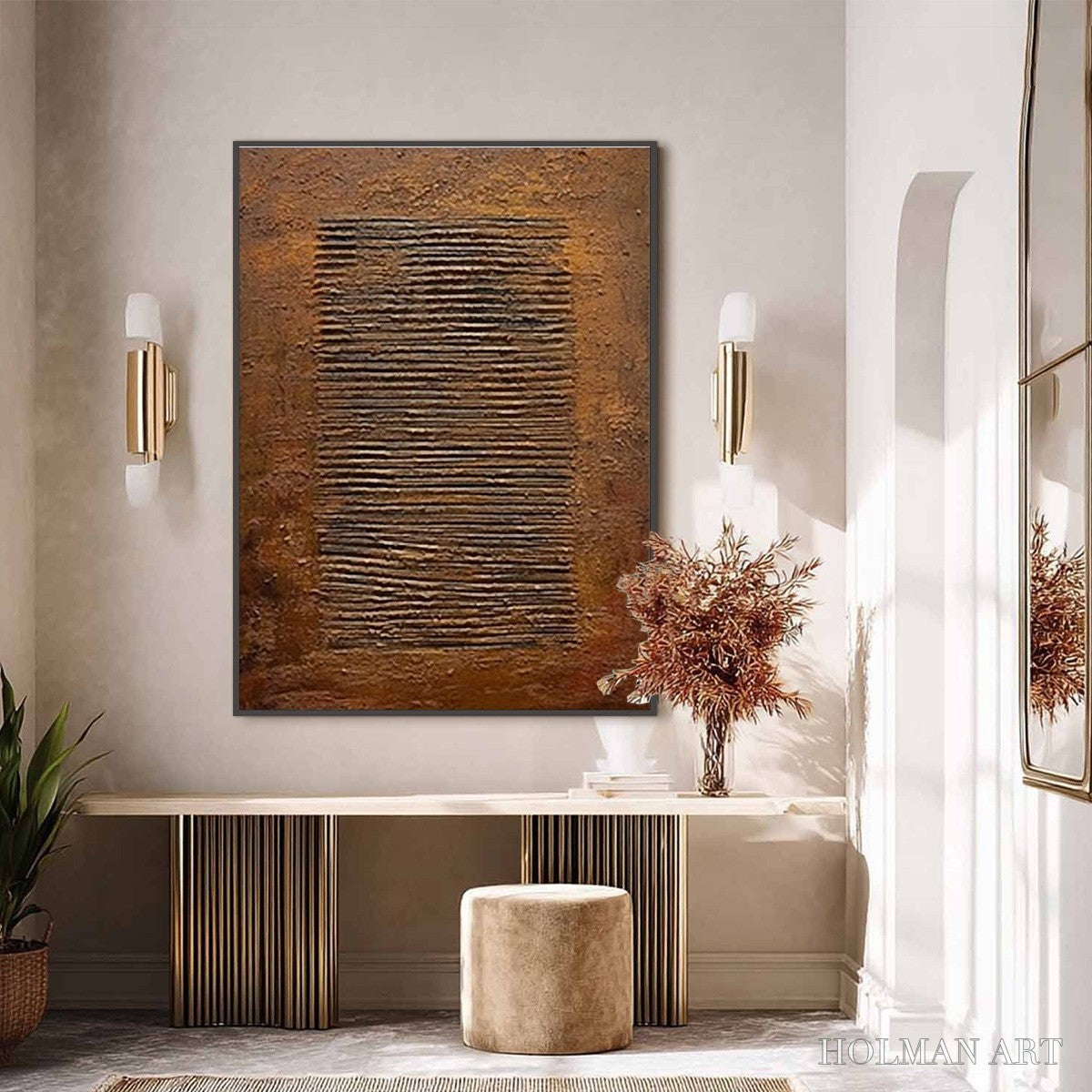 HOLMAN ART Earthen Codex – Large Textured Brown Wabi Sabi Abstract Art - image 6