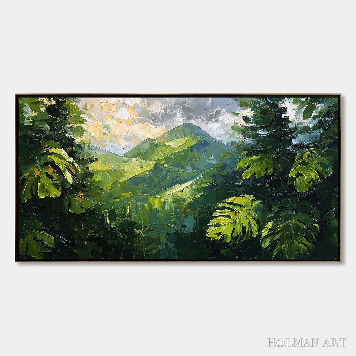 HOLMAN ART Emerald Escape – Lush Impasto Painting of a Verdant Mountain Valley - image 1