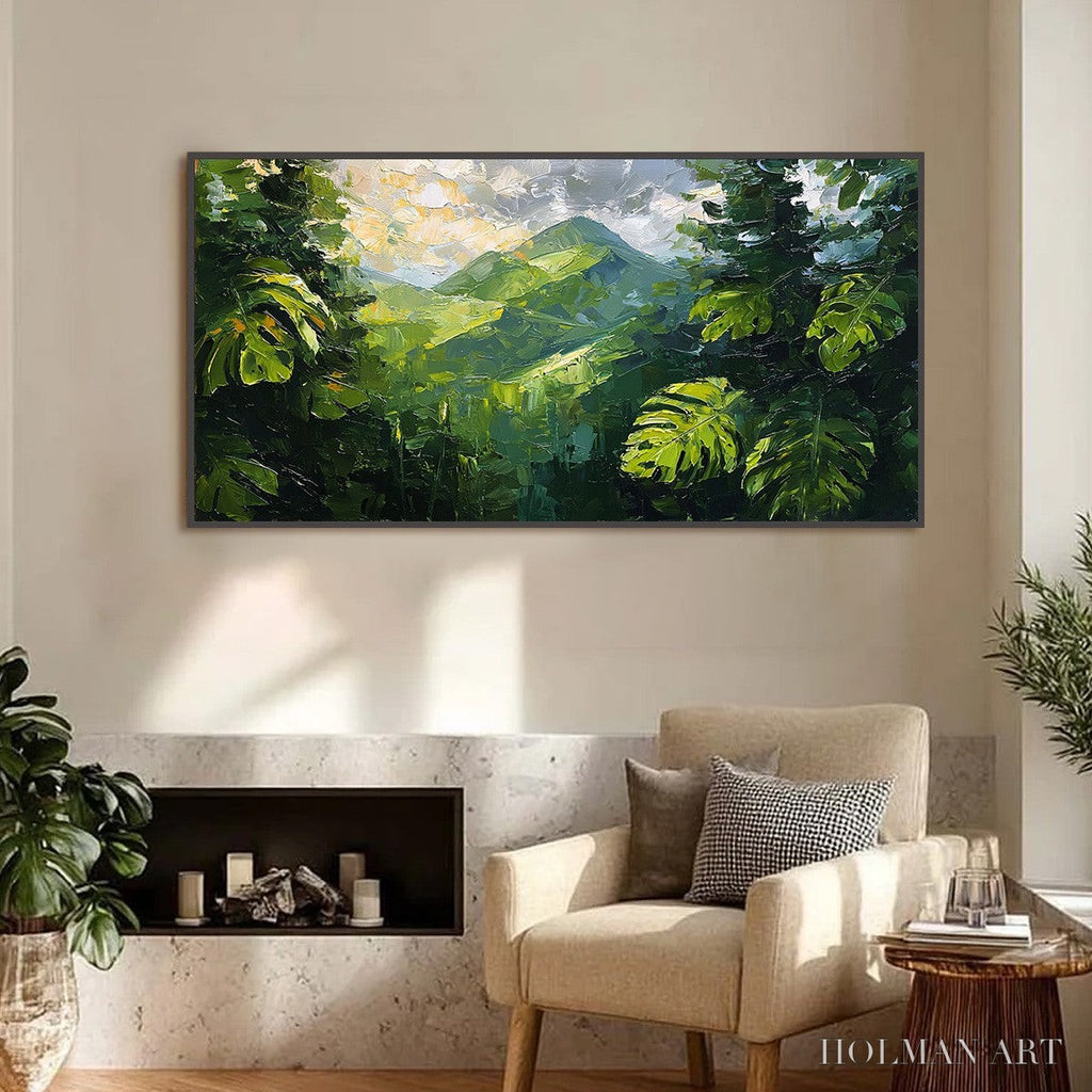 HOLMAN ART Emerald Escape – Lush Impasto Painting of a Verdant Mountain Valley - image 2