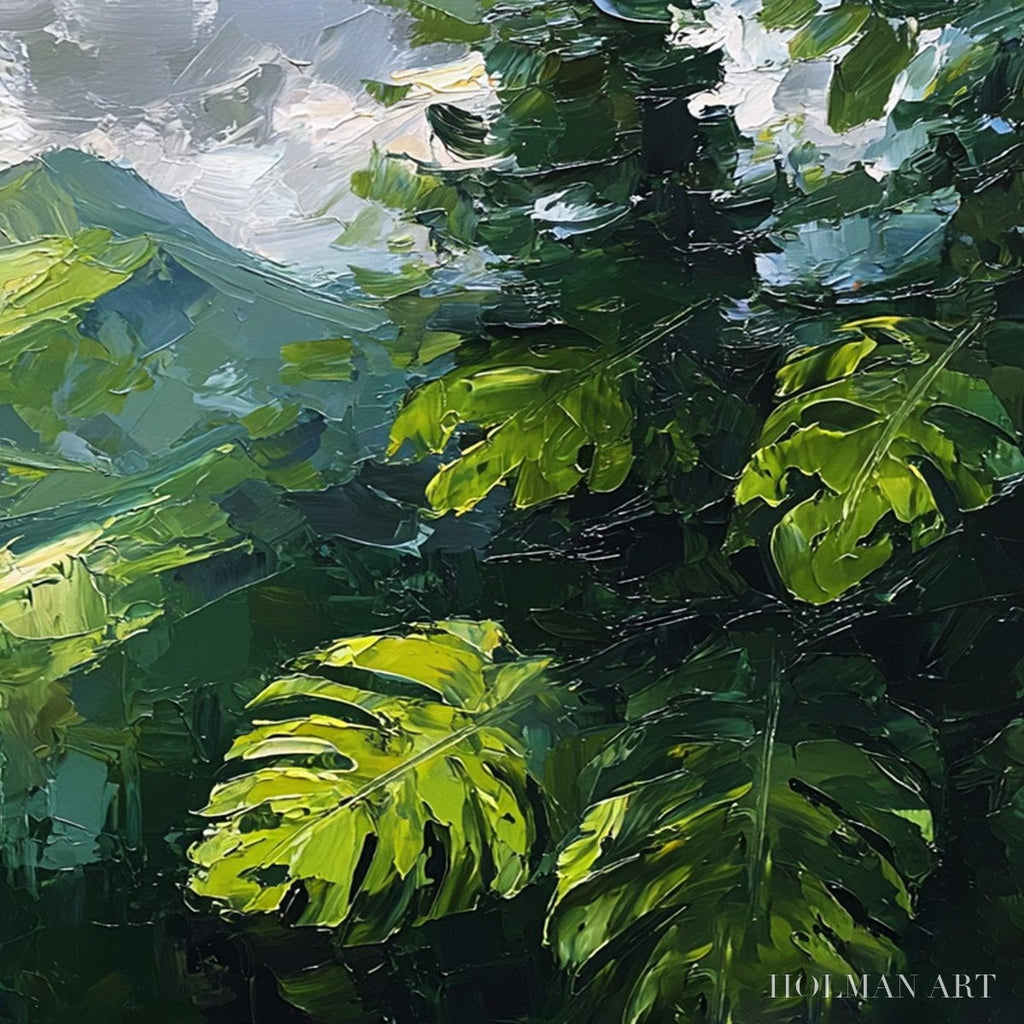 HOLMAN ART Emerald Escape – Lush Impasto Painting of a Verdant Mountain Valley - image 5