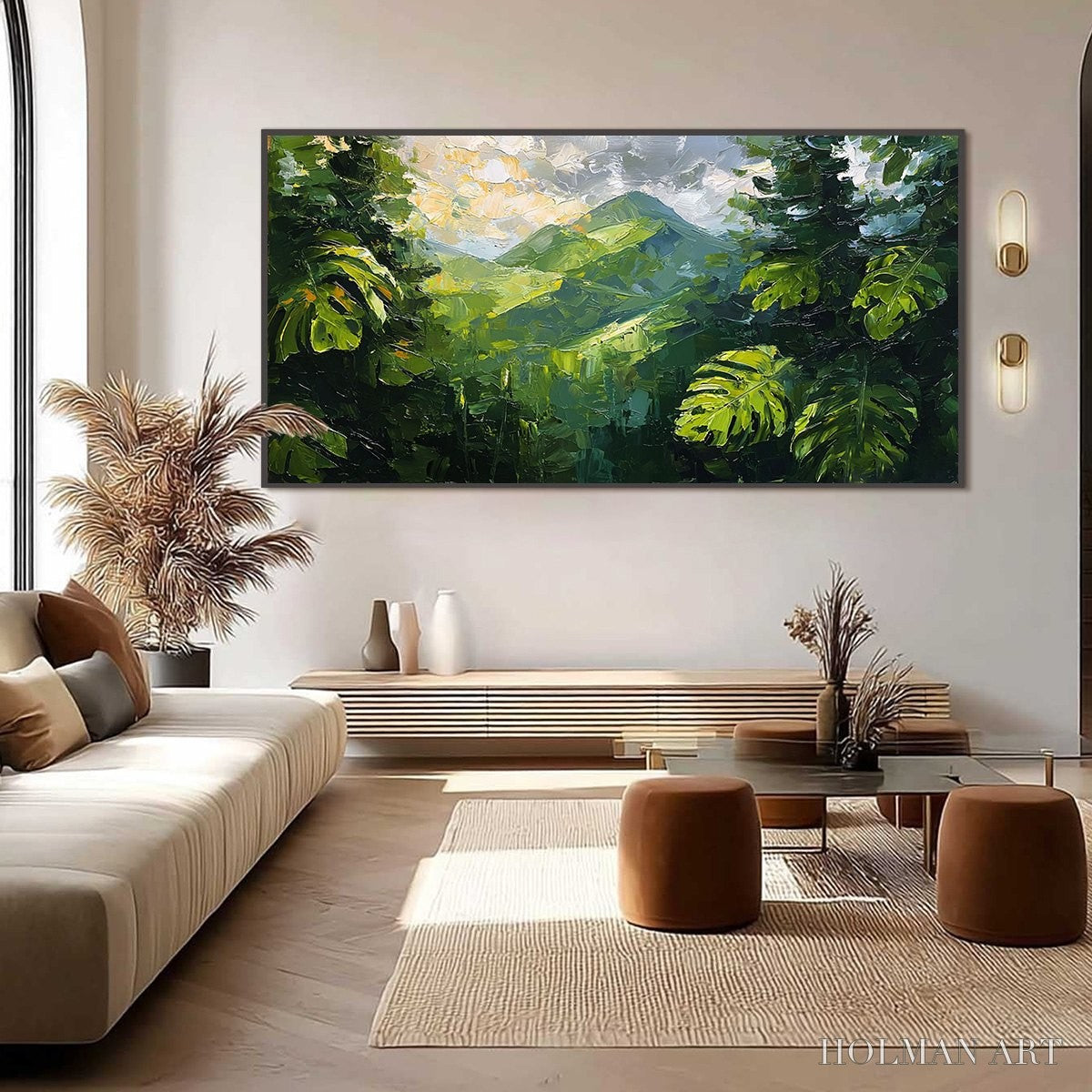HOLMAN ART Emerald Escape – Lush Impasto Painting of a Verdant Mountain Valley - image 6