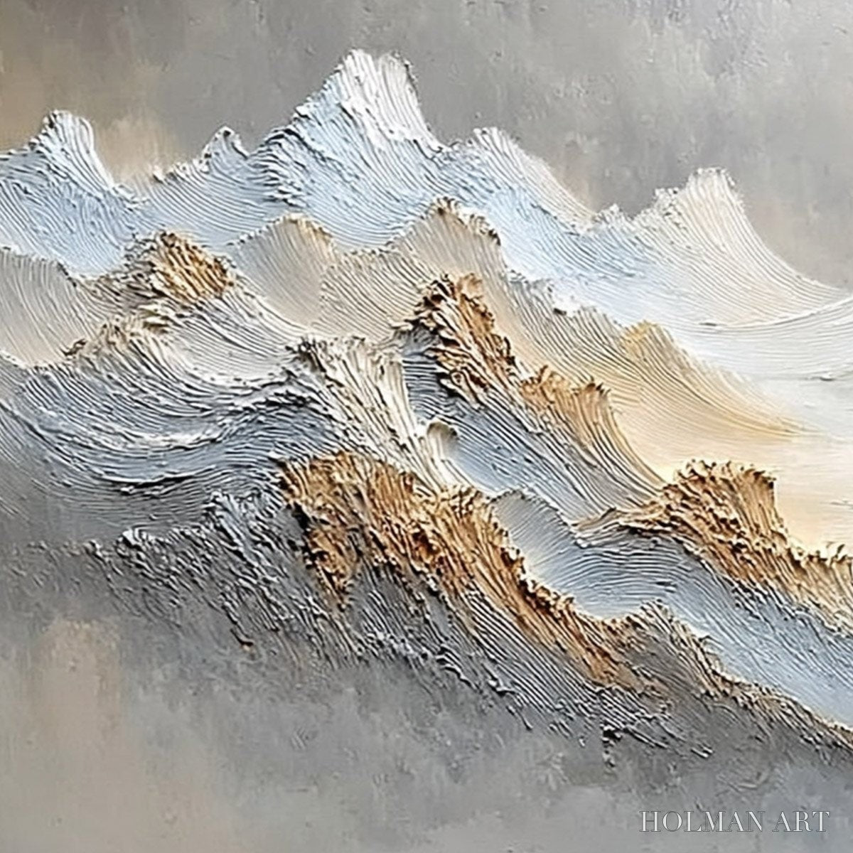 HOLMAN ART Whispers of the Peak – Large Textured Wabi Sabi Abstract Mountain Painting - image 3