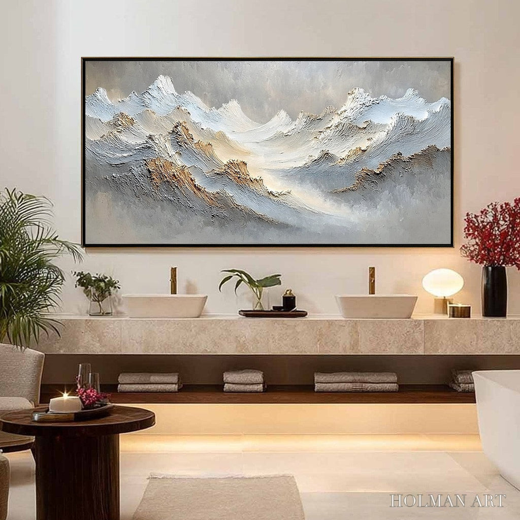 HOLMAN ART Whispers of the Peak – Large Textured Wabi Sabi Abstract Mountain Painting - image 4