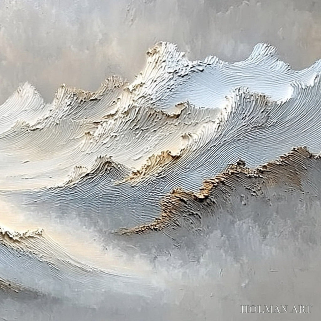 HOLMAN ART Whispers of the Peak – Large Textured Wabi Sabi Abstract Mountain Painting - image 5