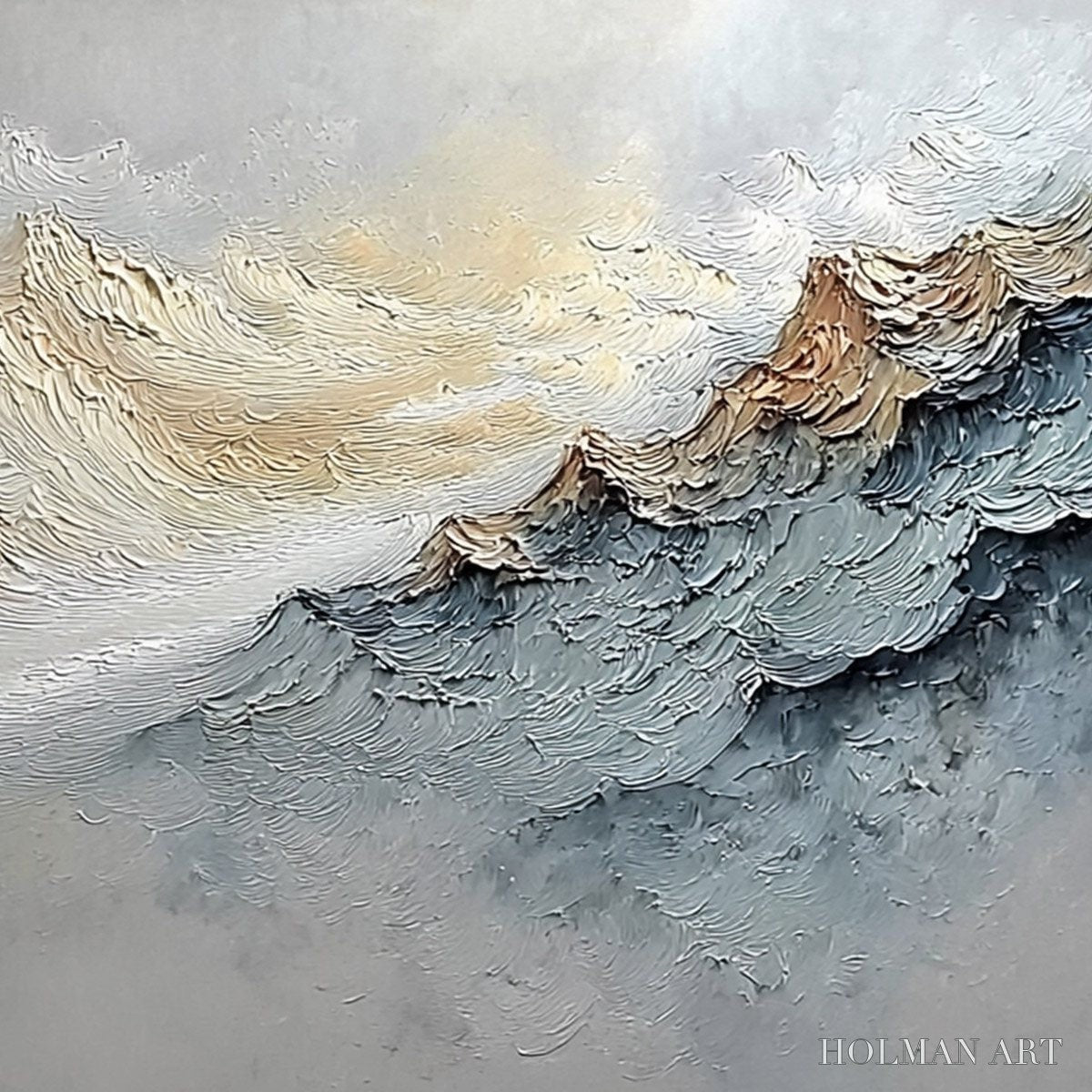 HOLMAN ART Summit'S Whisper – Textured Wabi Sabi Abstract Mountain Landscape Painting - image 5