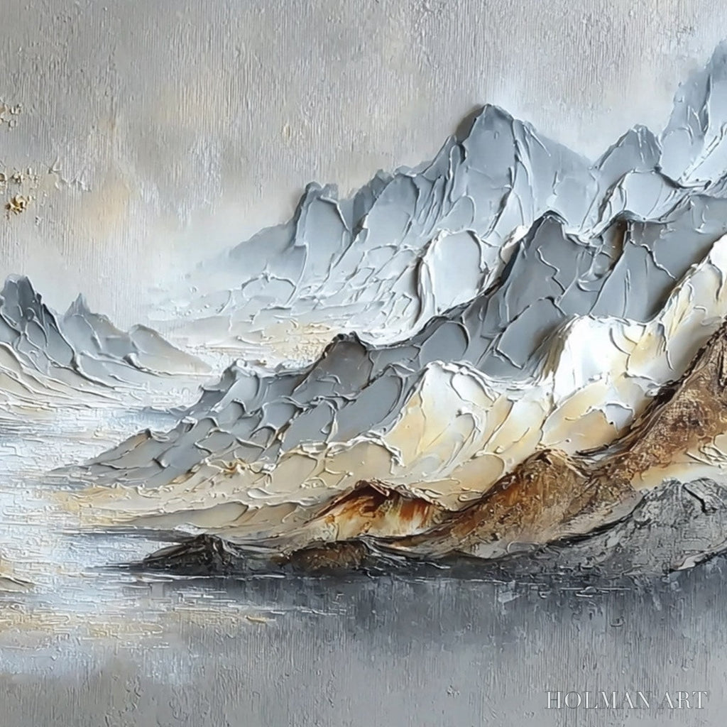 HOLMAN ART Golden Serenity – Textured Impasto Mountain Valley Landscape Painting - image 5
