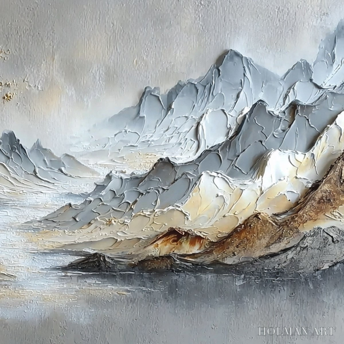 HOLMAN ART Golden Serenity – Textured Impasto Mountain Valley Landscape Painting - image 5