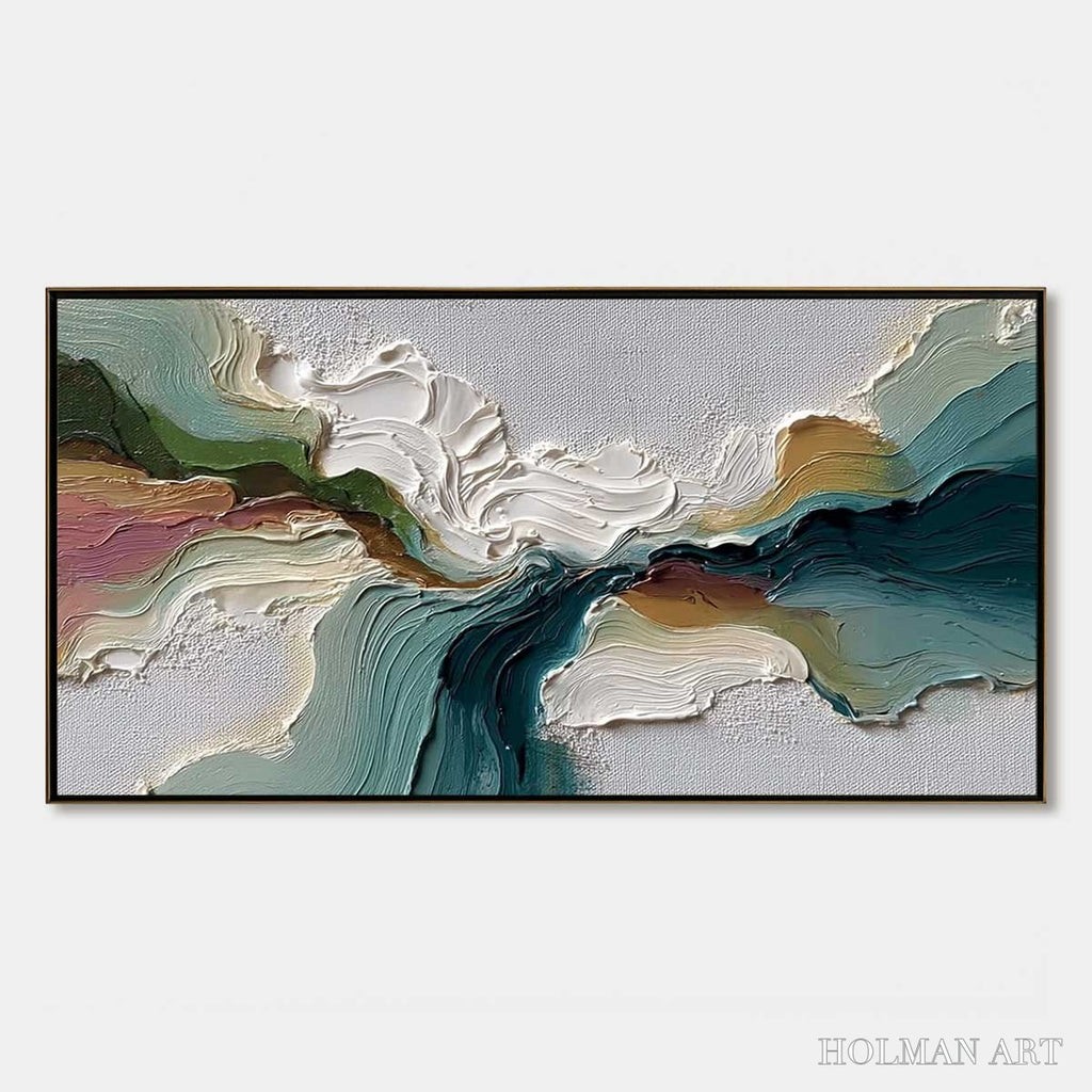 HOLMAN ART Terraflow – Large Horizontal Abstract Impasto Landscape Painting - image 1
