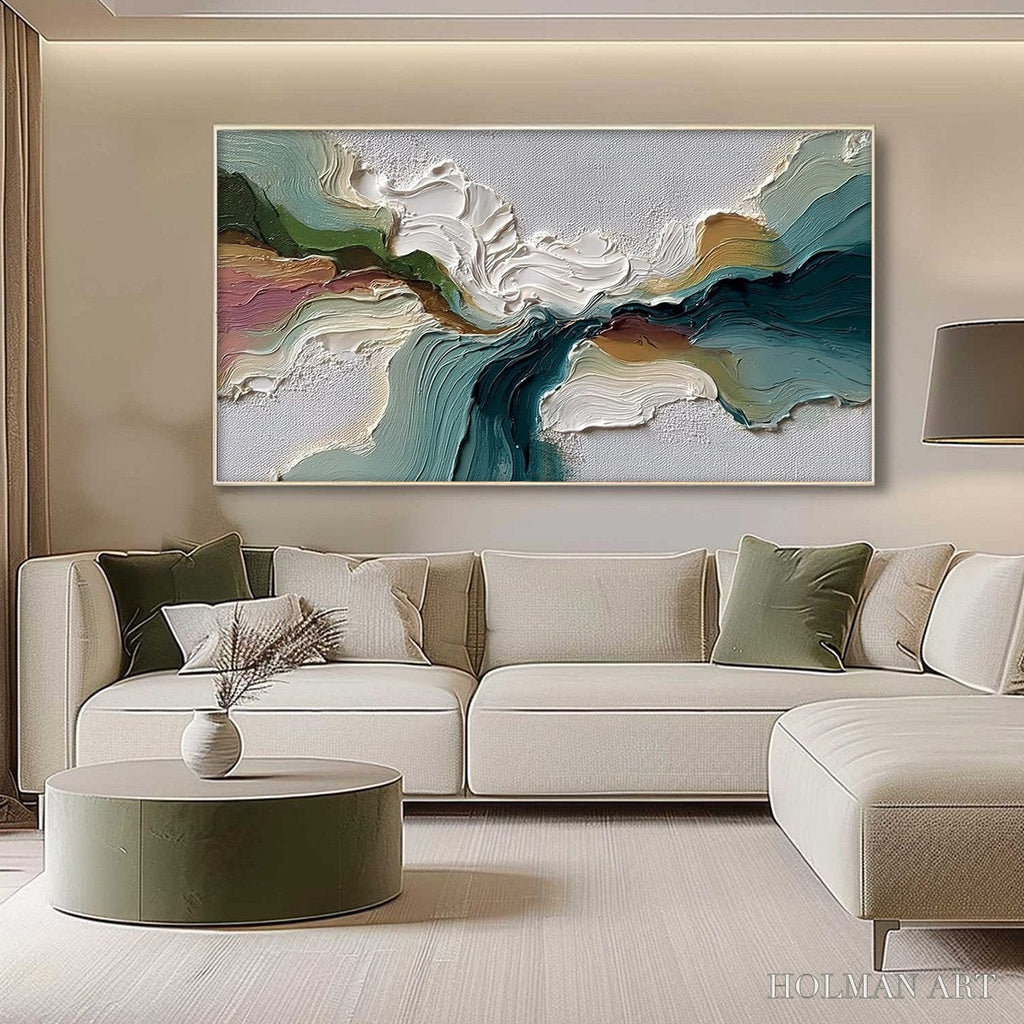 HOLMAN ART Terraflow – Large Horizontal Abstract Impasto Landscape Painting - image 4