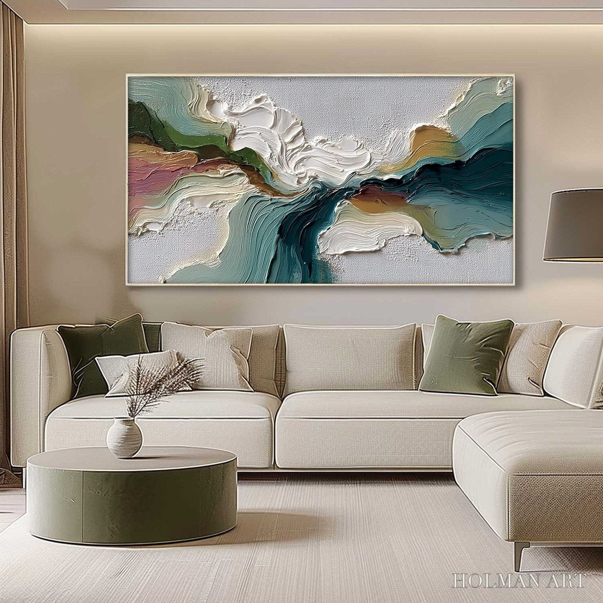 HOLMAN ART Terraflow – Large Horizontal Abstract Impasto Landscape Painting - image 4