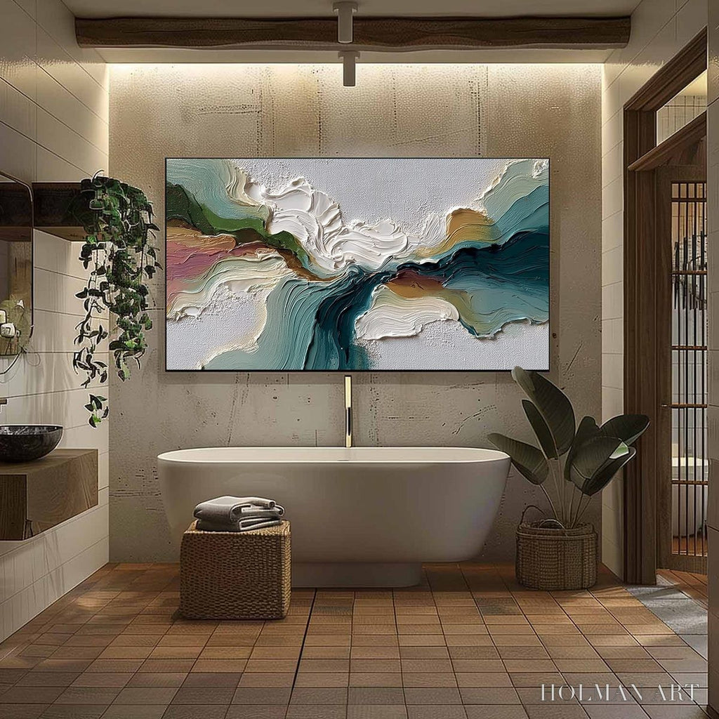 HOLMAN ART Terraflow – Large Horizontal Abstract Impasto Landscape Painting - image 6