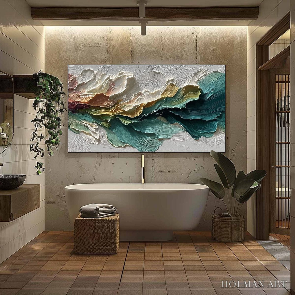 HOLMAN ART Canyon Rhythm – Large Textured Abstract Impasto Landscape Painting - image 6