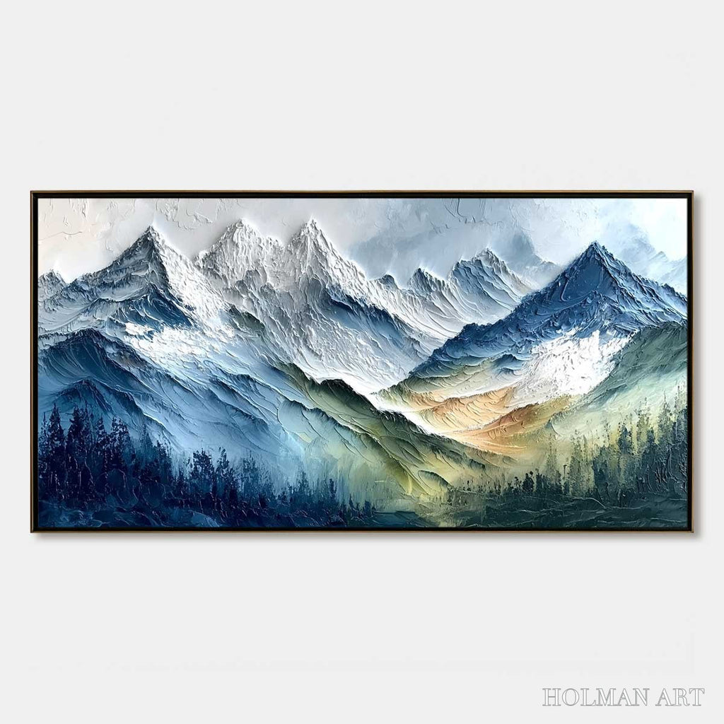 HOLMAN ART Alpine Majesty – Textured Impasto Mountain Range Landscape Painting - image 1