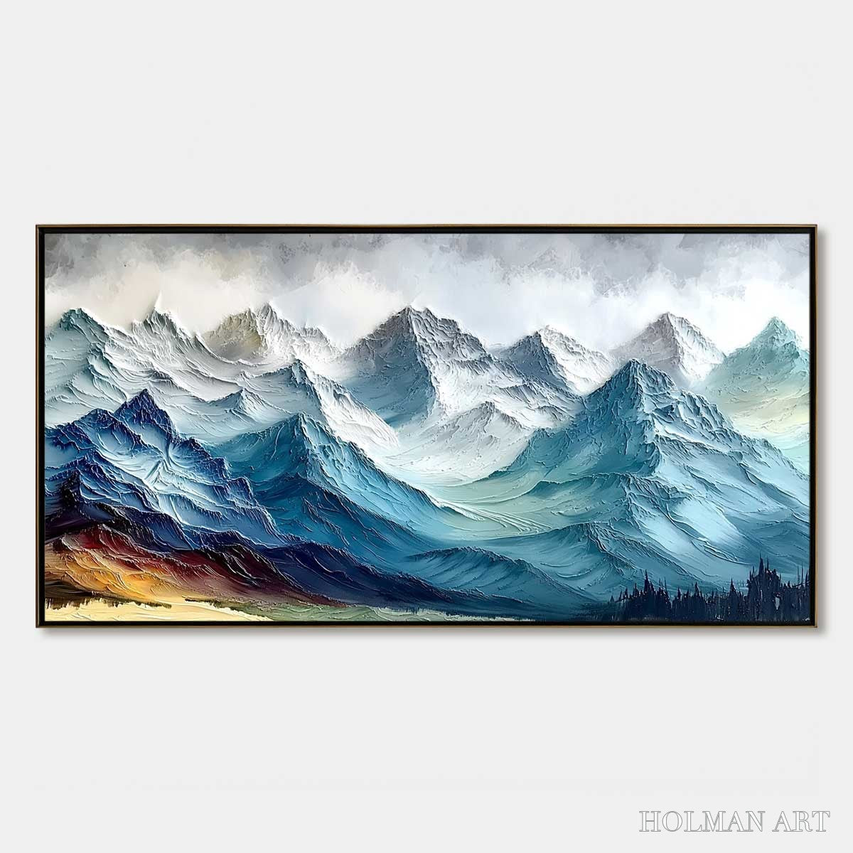 HOLMAN ART Alpine Crest – Textured Impasto Mountain Range Landscape Painting - image 1