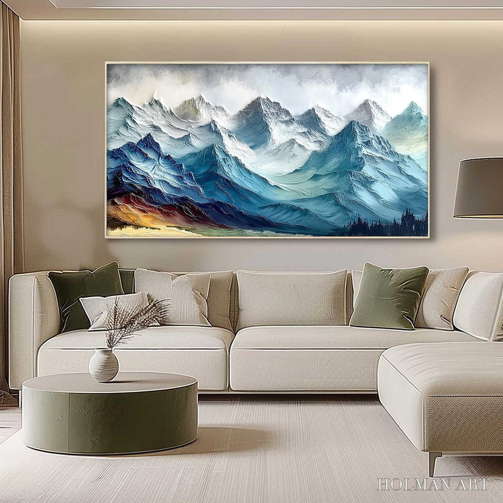 HOLMAN ART Alpine Crest – Textured Impasto Mountain Range Landscape Painting - image 4