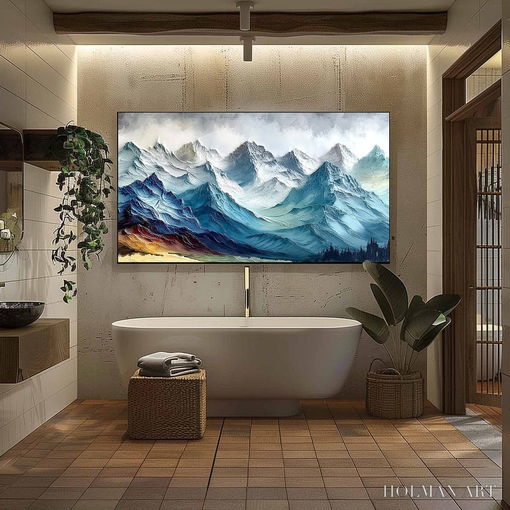 HOLMAN ART Alpine Crest – Textured Impasto Mountain Range Landscape Painting - image 6