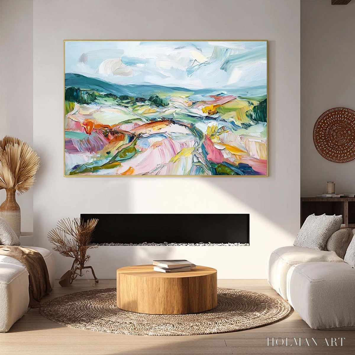 HOLMAN ART Valley in Bloom – Textured Palette Knife Abstract Landscape Painting - image 2
