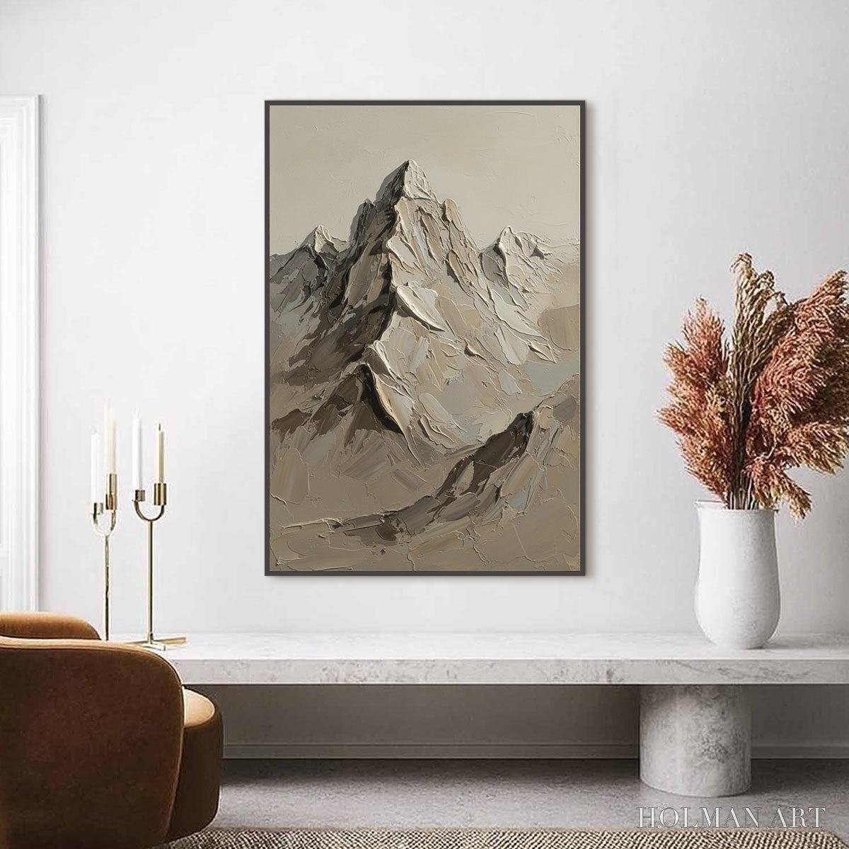 HOLMAN ART Terra Peak – Textured Wabi Sabi Mountain Impasto - image 2