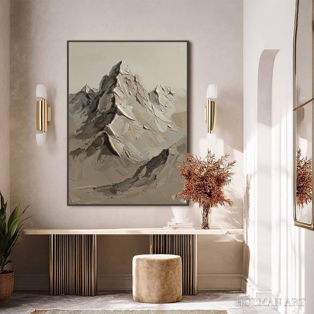 HOLMAN ART Terra Peak – Textured Wabi Sabi Mountain Impasto - image 4