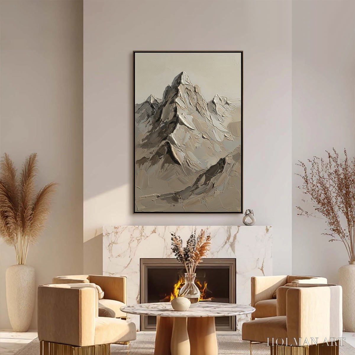HOLMAN ART Terra Peak – Textured Wabi Sabi Mountain Impasto - image 6
