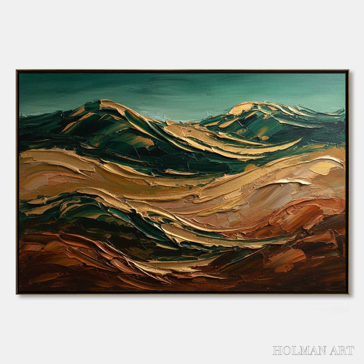 HOLMAN ART Terra Dorata – Textured Abstract Mountain Landscape Painting - image 1