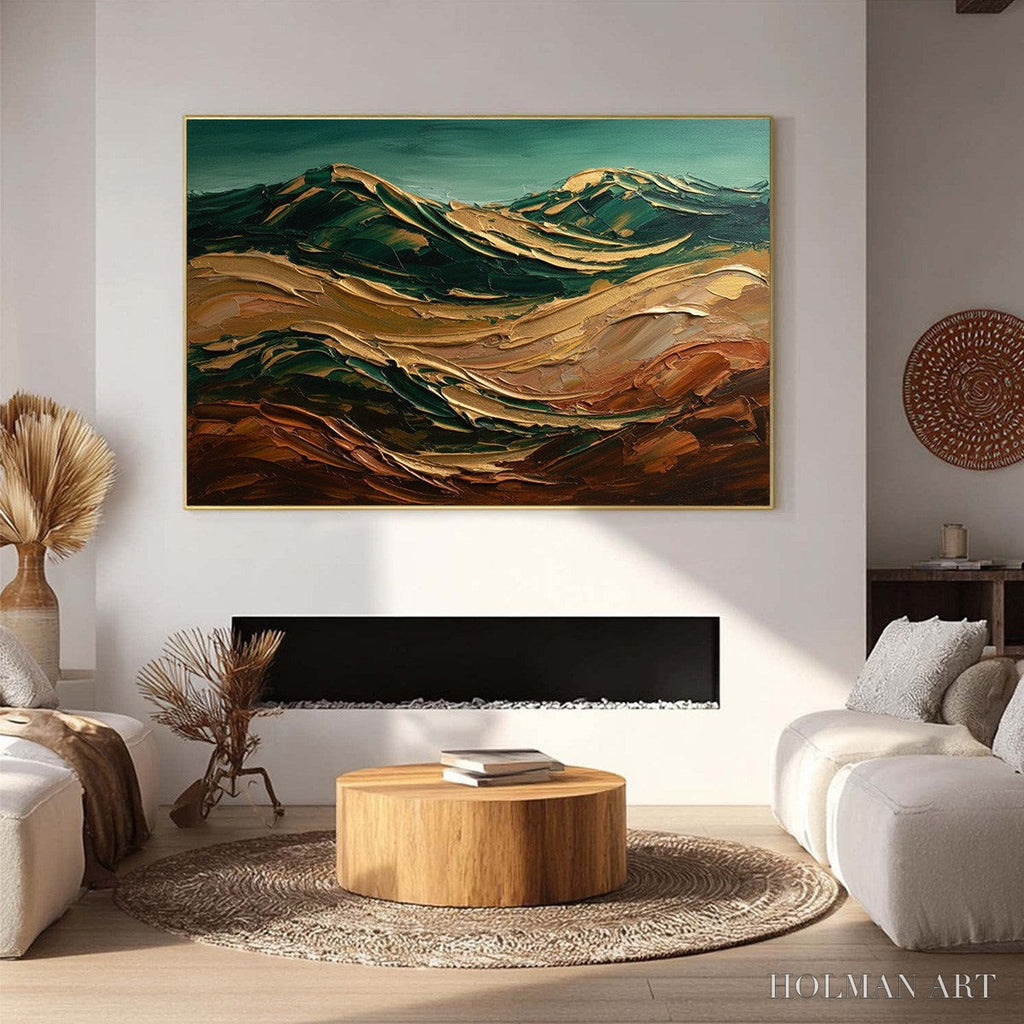 HOLMAN ART Terra Dorata – Textured Abstract Mountain Landscape Painting - image 2