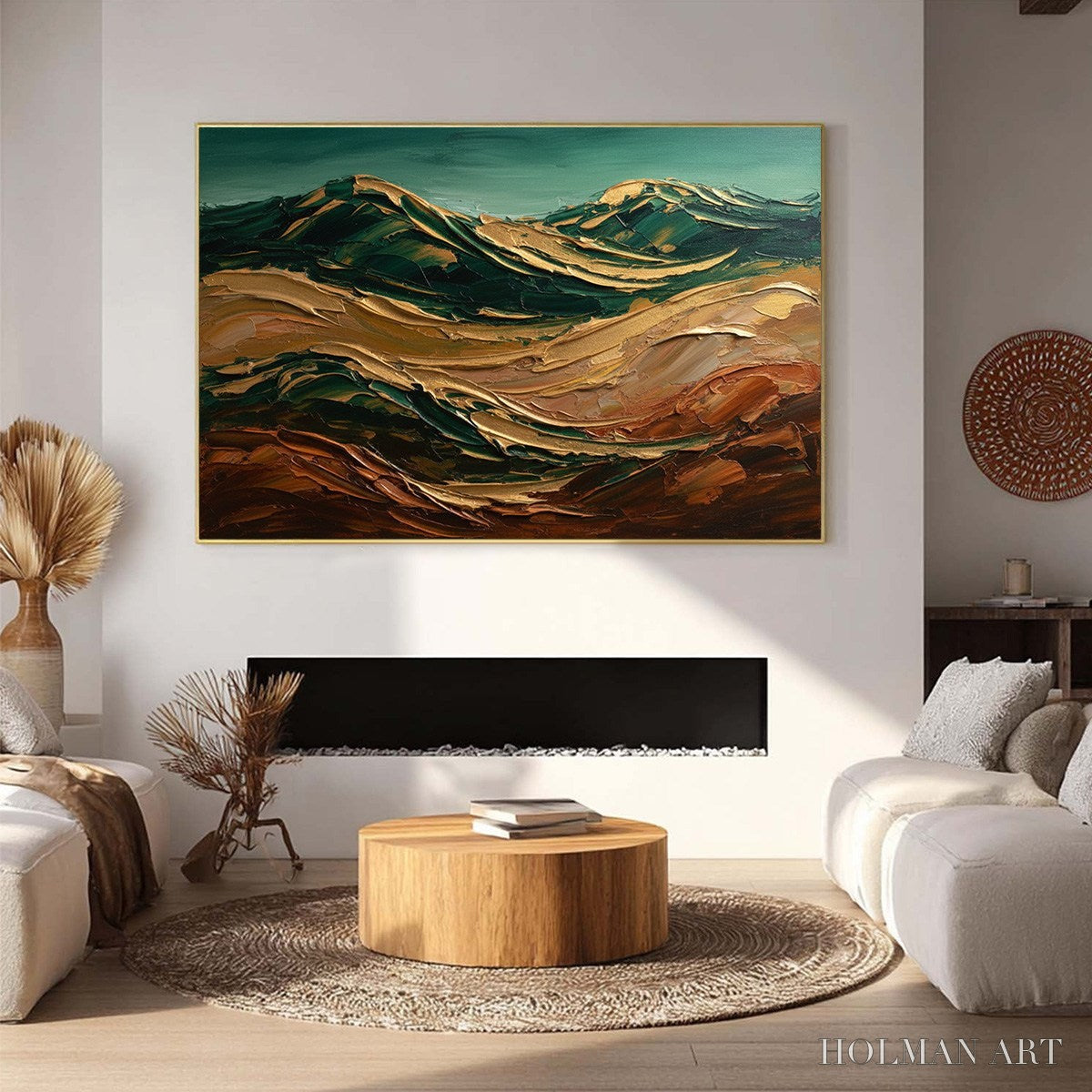 HOLMAN ART Terra Dorata – Textured Abstract Mountain Landscape Painting - image 2