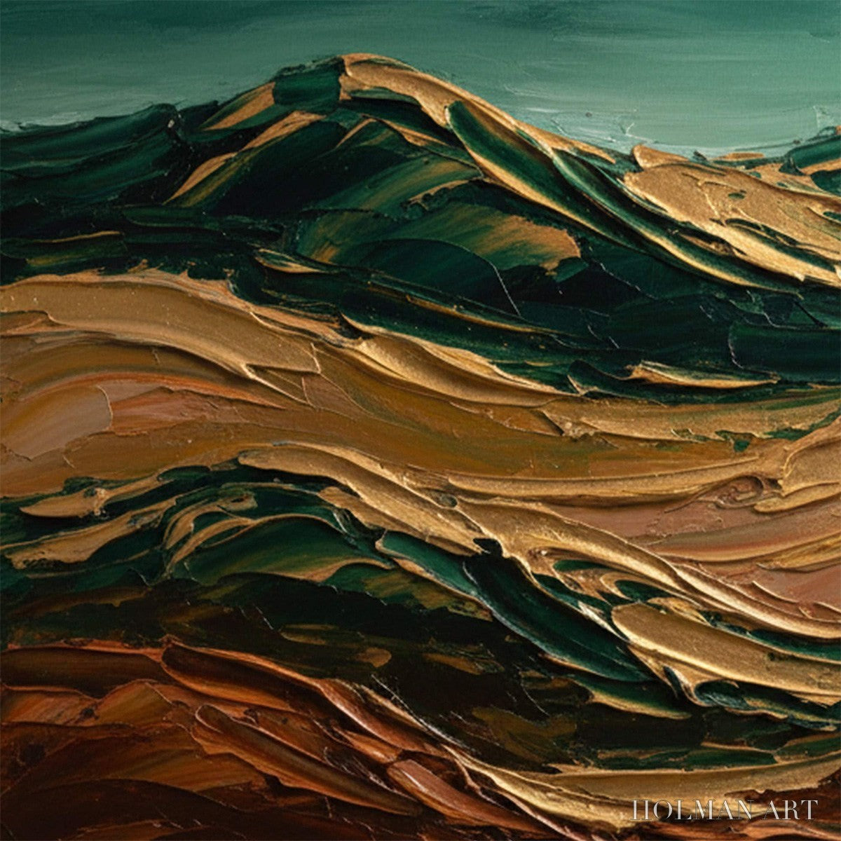 HOLMAN ART Terra Dorata – Textured Abstract Mountain Landscape Painting - image 3
