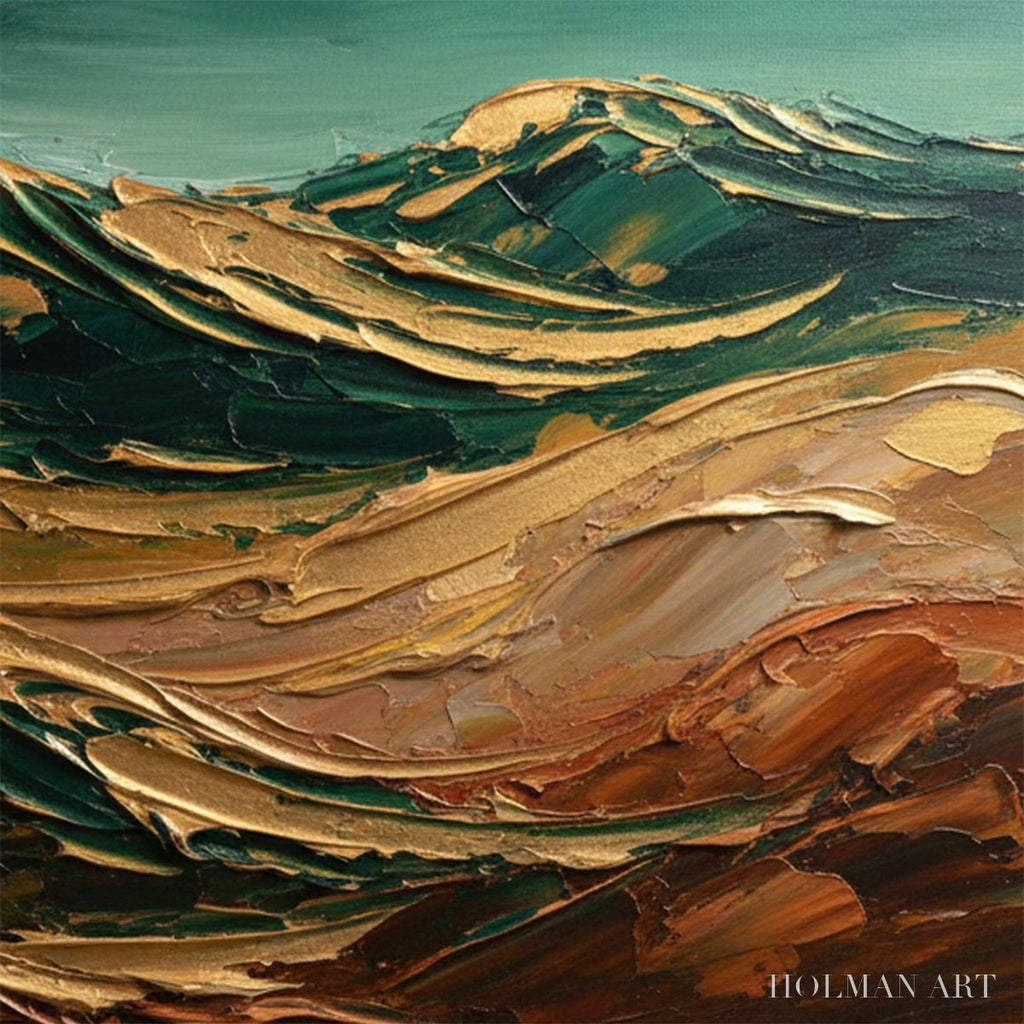 HOLMAN ART Terra Dorata – Textured Abstract Mountain Landscape Painting - image 5