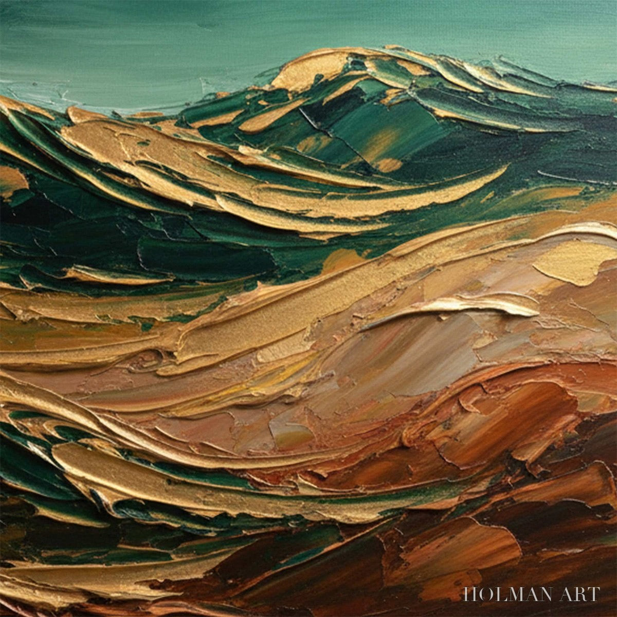 HOLMAN ART Terra Dorata – Textured Abstract Mountain Landscape Painting - image 5