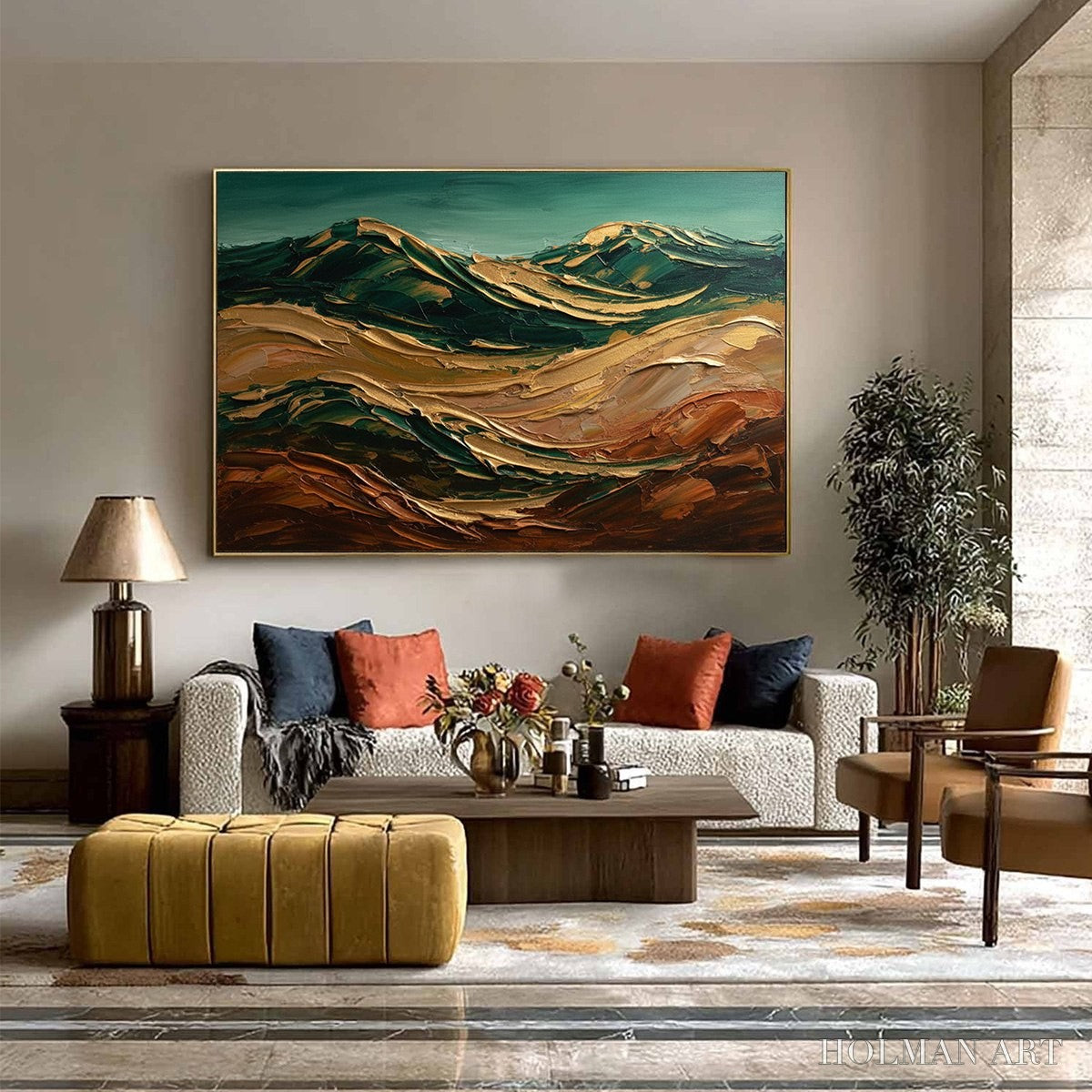HOLMAN ART Terra Dorata – Textured Abstract Mountain Landscape Painting - image 6