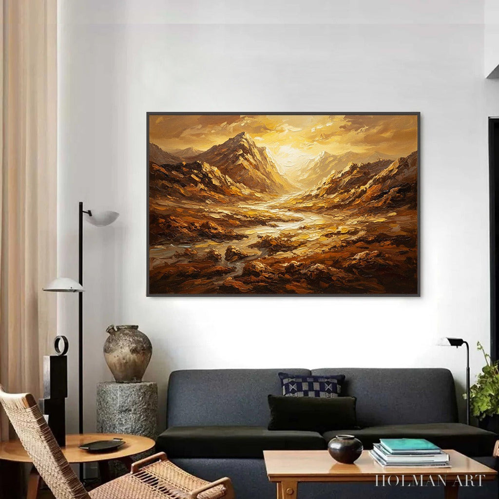 HOLMAN ART Golden Canyon – Textured Impasto Mountain Valley Landscape Painting - image 2