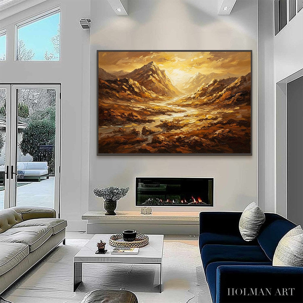 HOLMAN ART Golden Canyon – Textured Impasto Mountain Valley Landscape Painting - image 6