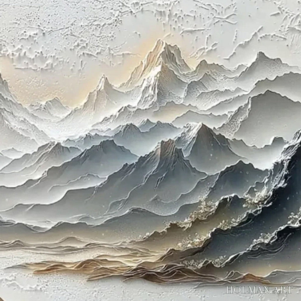 HOLMAN ART Eternal Horizons – Textured Wabi Sabi Mountain Landscape Painting - image 5