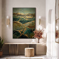 HOLMAN ART Golden Strata – Textured Abstract Green and Gold Mountain Impasto Painting - image 2