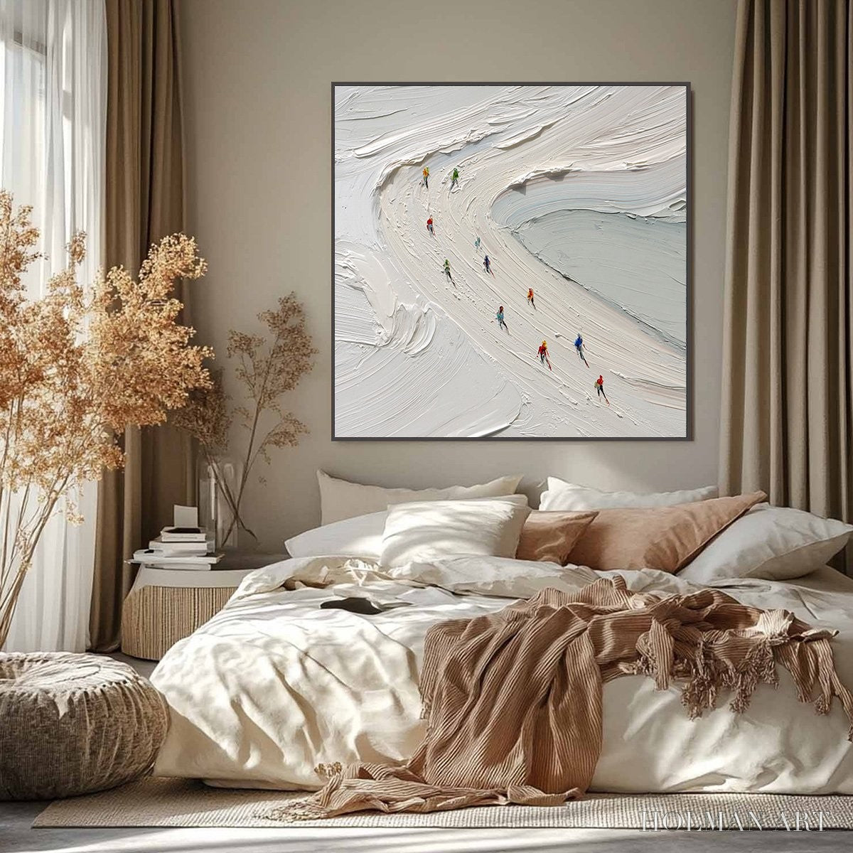 HOLMAN ART Alpine Rush – Textured Impasto Style Skiing Sports Painting - image 2