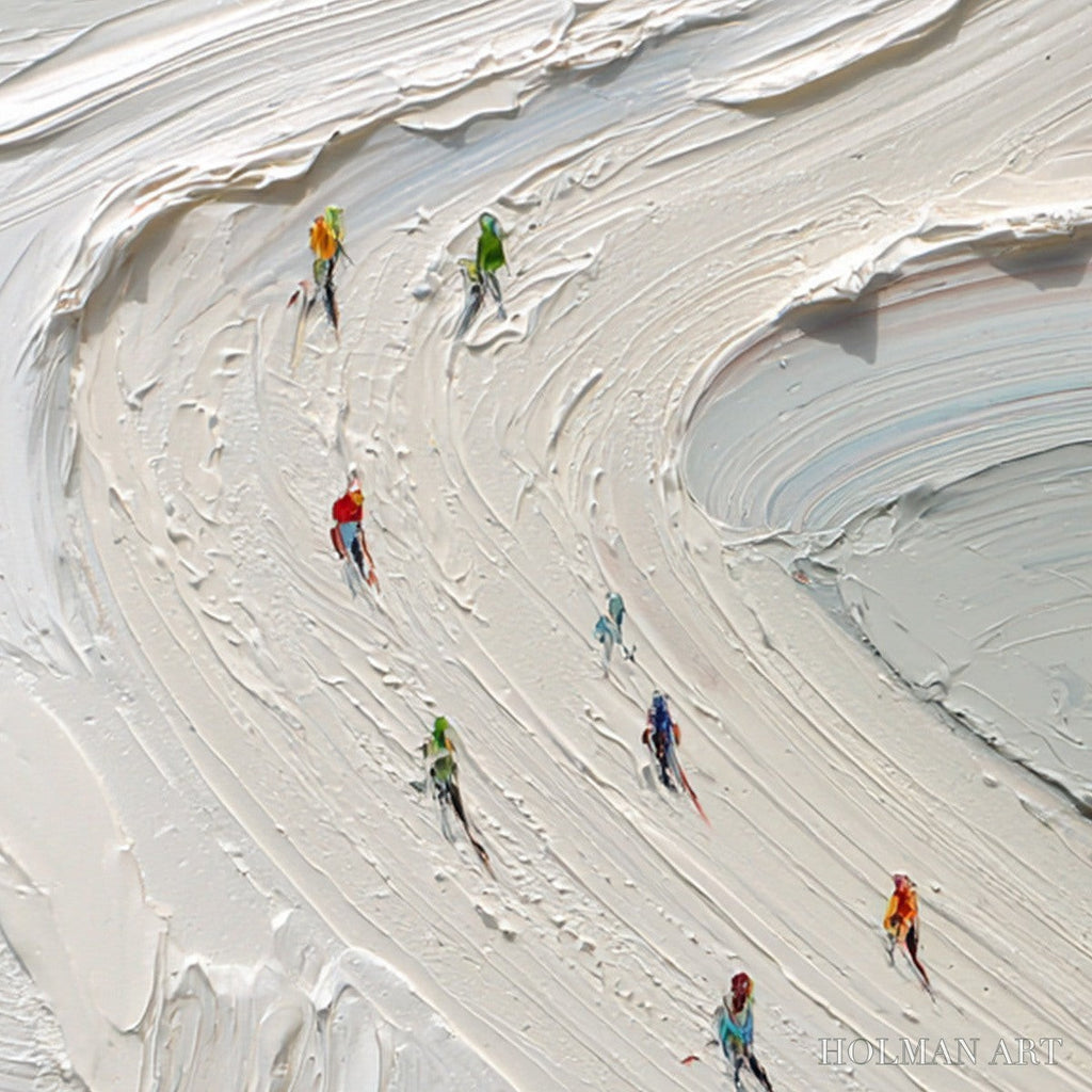 HOLMAN ART Alpine Rush – Textured Impasto Style Skiing Sports Painting - image 5