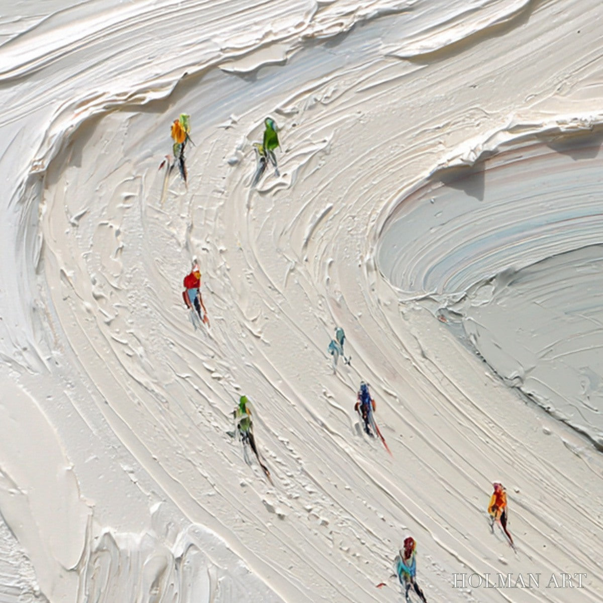 HOLMAN ART Alpine Rush – Textured Impasto Style Skiing Sports Painting - image 5