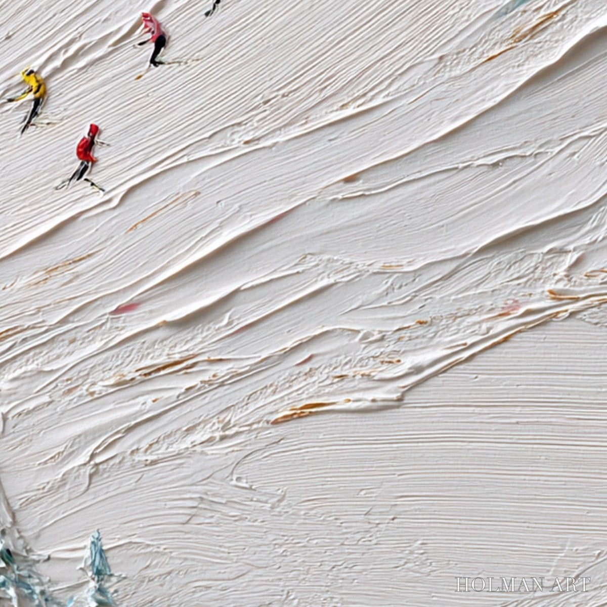 HOLMAN ART Alpine Rush – Heavily Textured Impasto Skiing Sports Painting - image 3