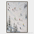 HOLMAN ART Alpine Rush – Textured Impasto Skiing on Mountain Slope Painting - image 1