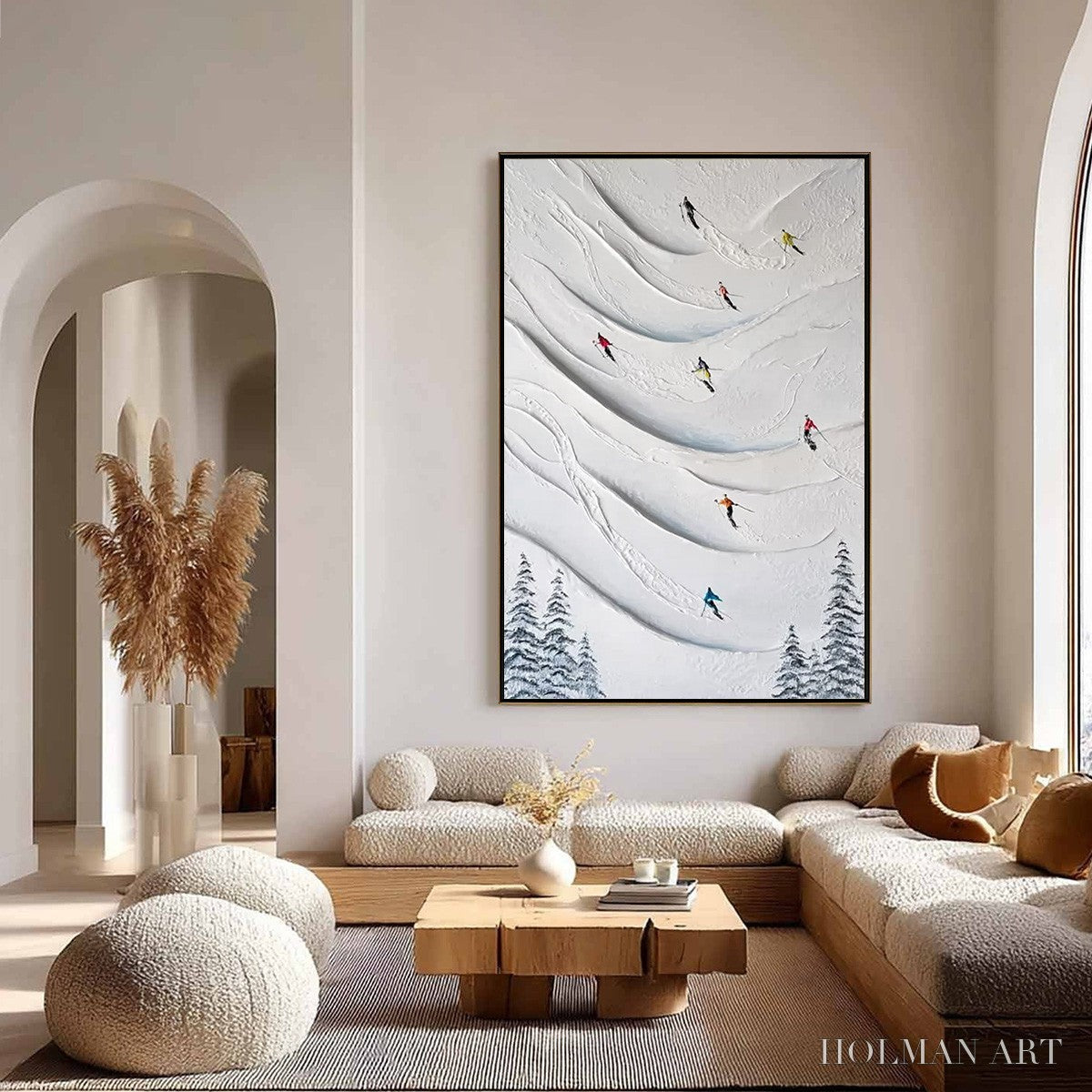 HOLMAN ART Alpine Rush – Textured Impasto Skiing & Mountain Sports Painting - image 6