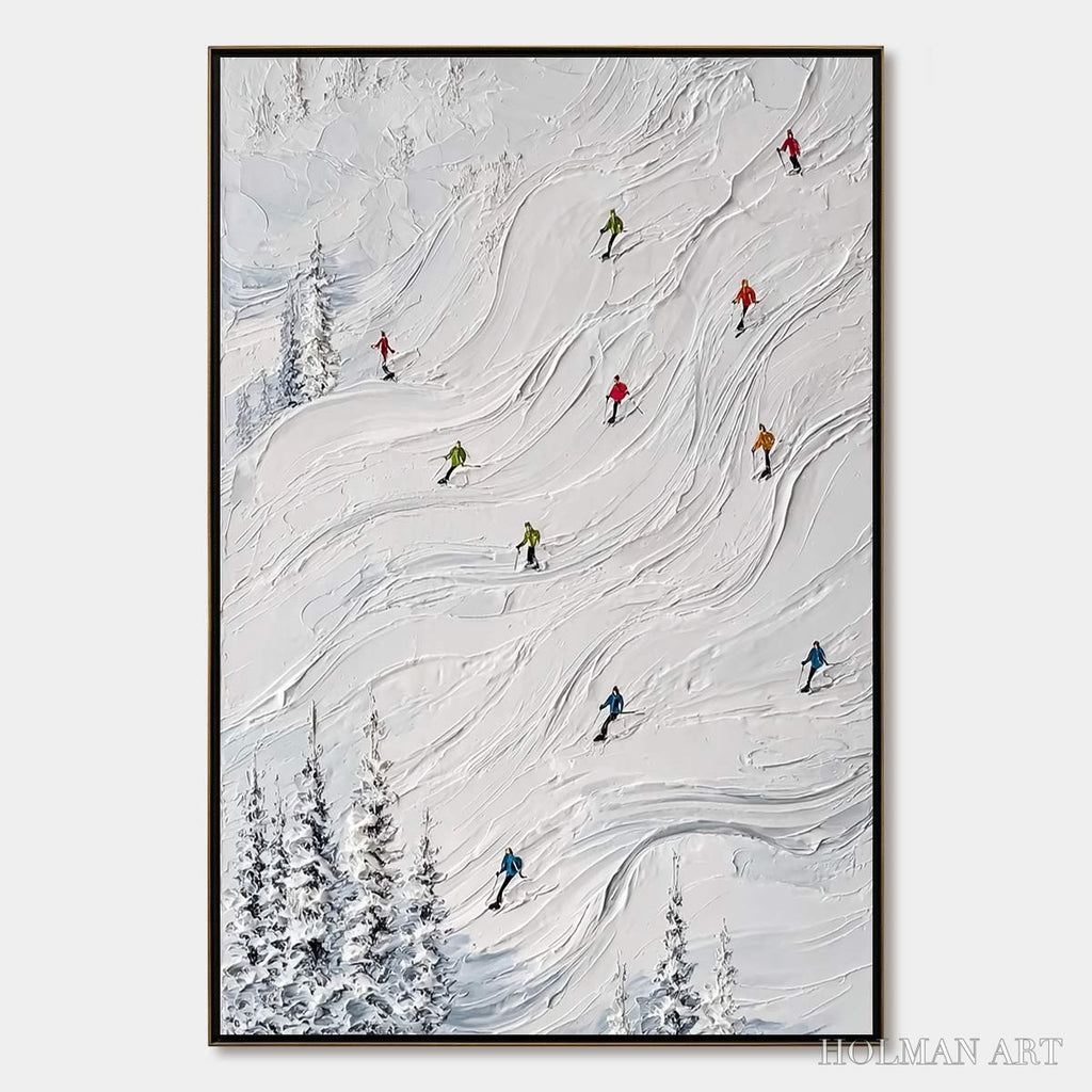HOLMAN ART Powder Day – Textured Impasto Ski Slope - image 1