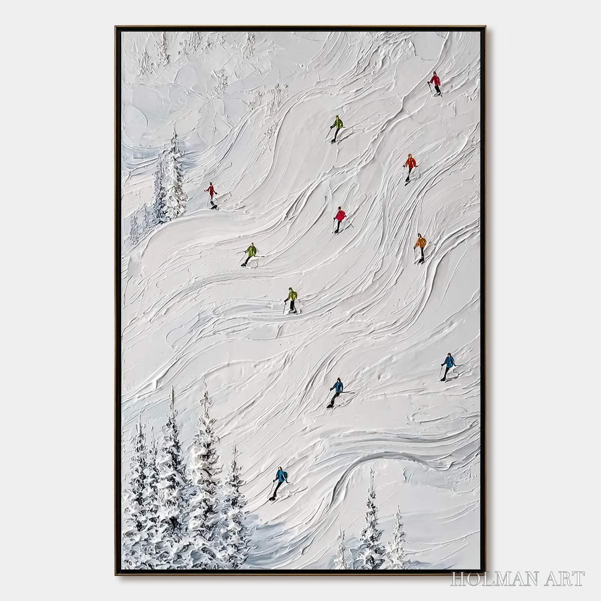 HOLMAN ART Powder Day – Textured Impasto Ski Slope - image 1