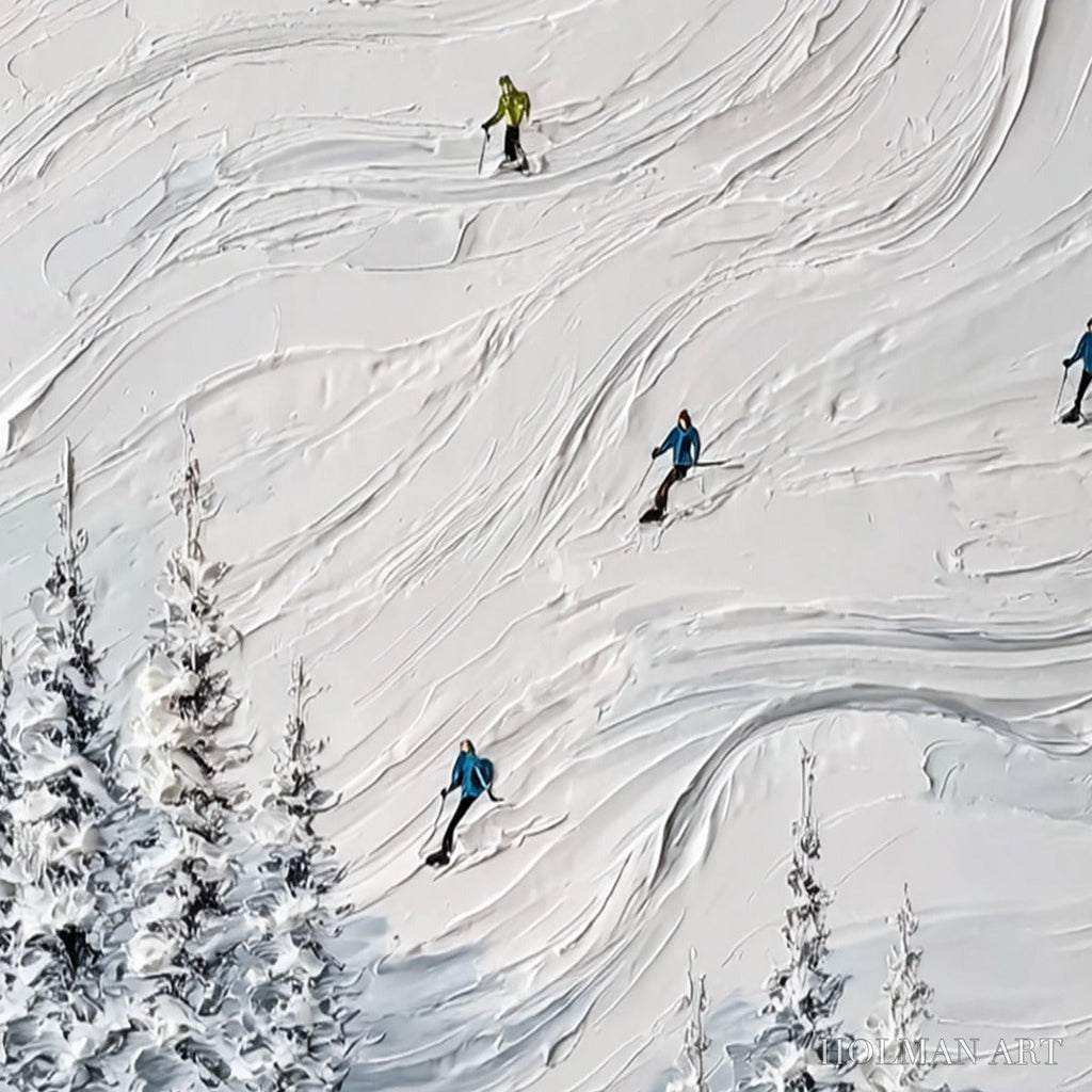 HOLMAN ART Powder Day – Textured Impasto Ski Slope - image 3