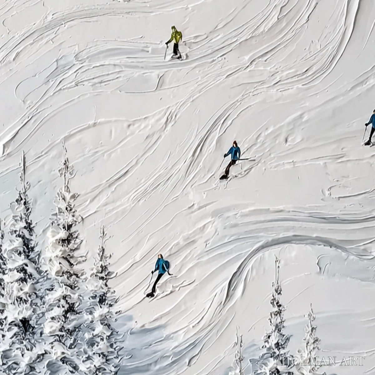 HOLMAN ART Powder Day – Textured Impasto Ski Slope - image 3