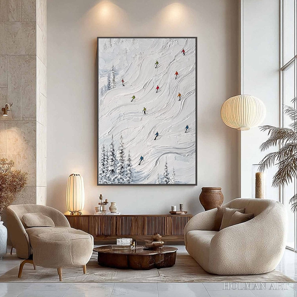 HOLMAN ART Powder Day – Textured Impasto Ski Slope - image 4