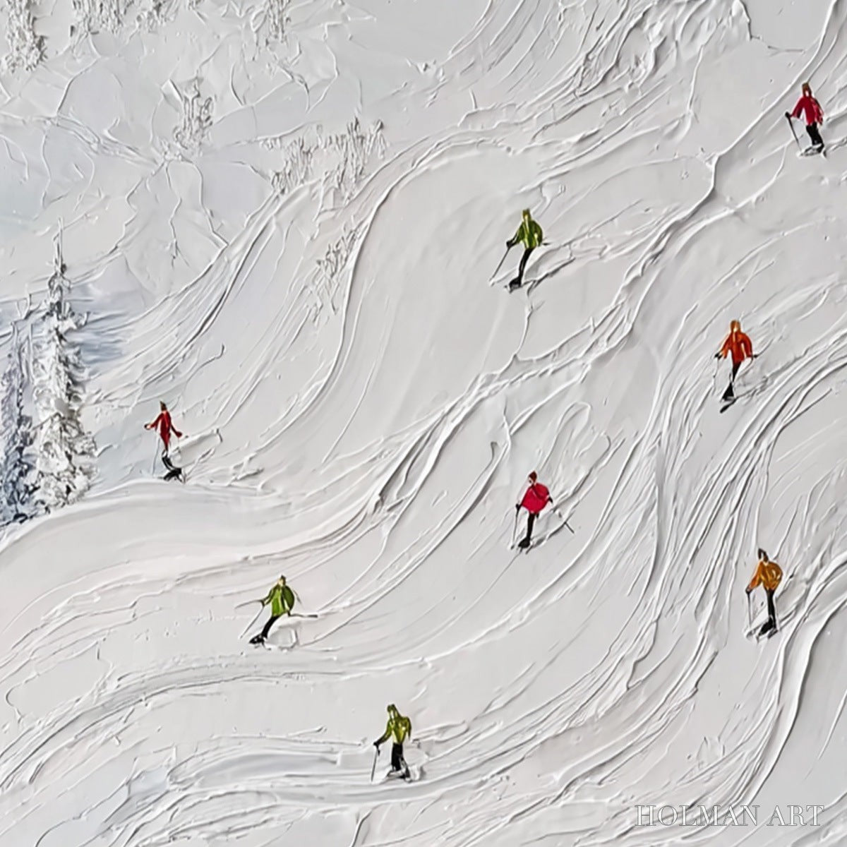 HOLMAN ART Powder Day – Textured Impasto Ski Slope - image 5