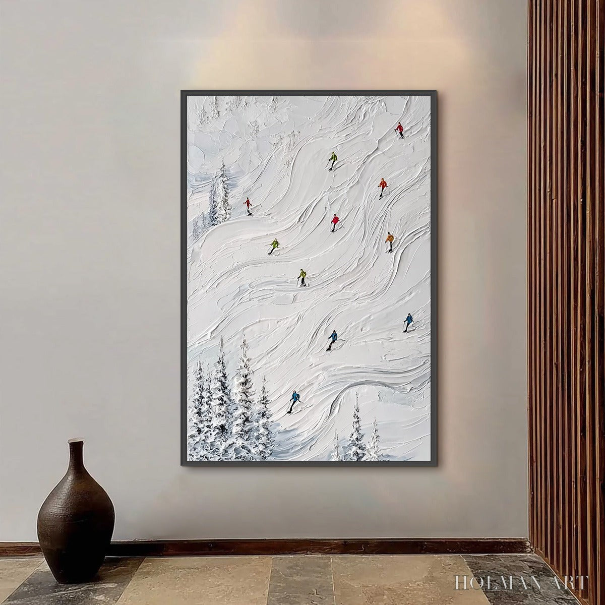 HOLMAN ART Powder Day – Textured Impasto Ski Slope - image 6