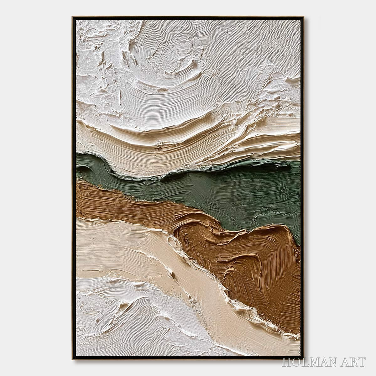 HOLMAN ART Verdant Ridge – Textured Wabi Sabi Abstract Landscape Painting - image 1
