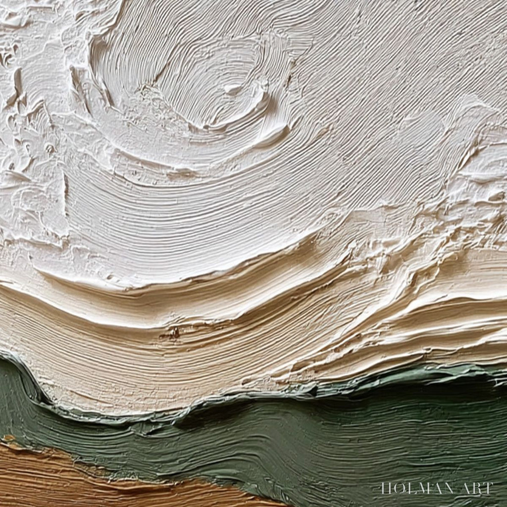 HOLMAN ART Verdant Ridge – Textured Wabi Sabi Abstract Landscape Painting - image 3